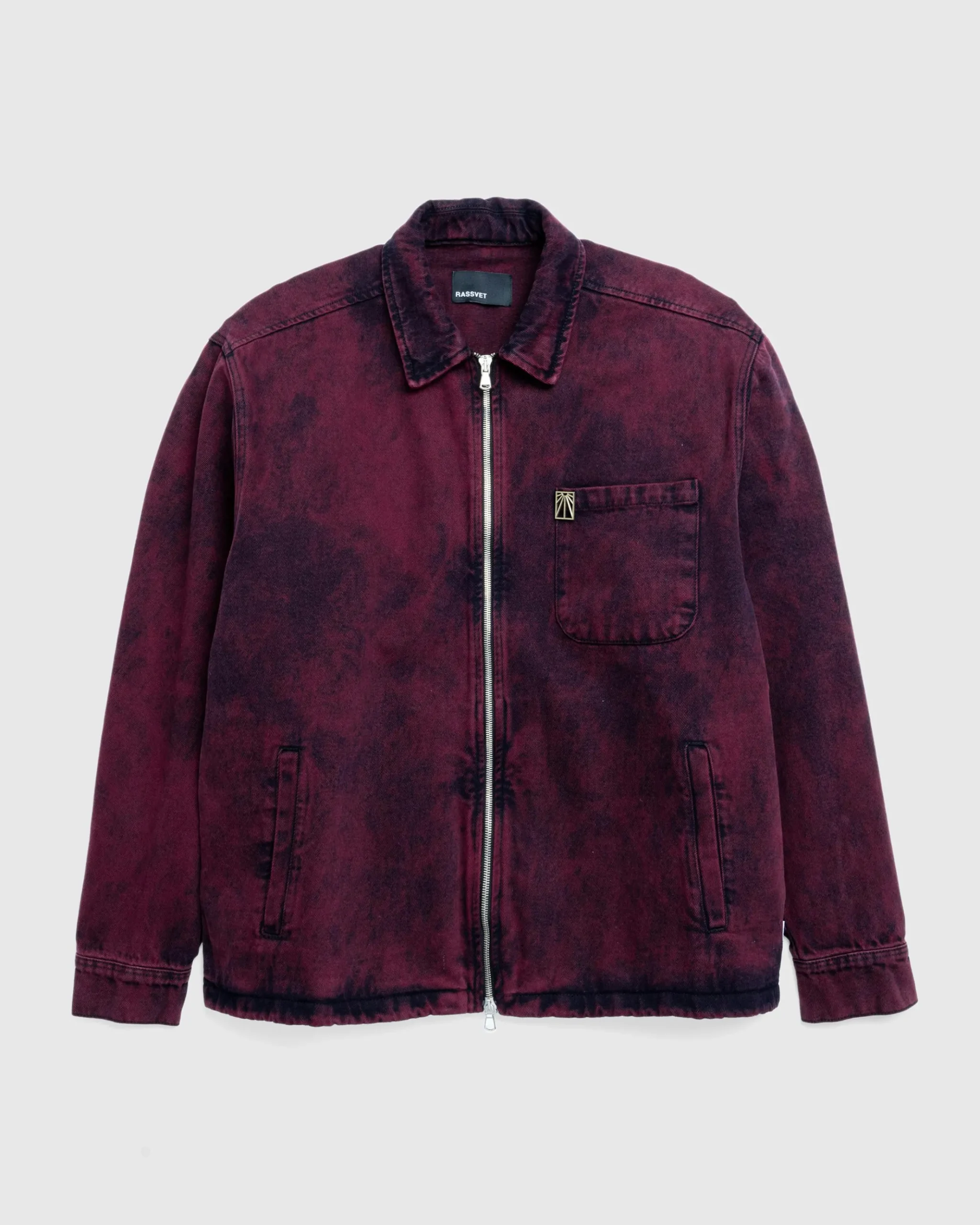 Online Rassvet Acid Wash Denim Overshirt Woven burgundy