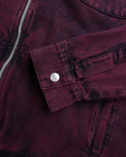 Online Rassvet Acid Wash Denim Overshirt Woven burgundy