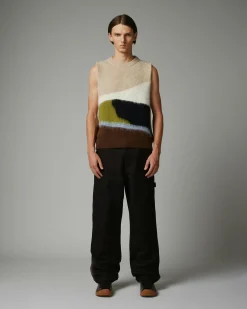 Clearance Highsnobiety HS05 Alpaca Abstract Sweater Vest Beige/Brown unavailable