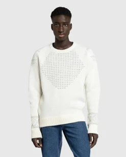 Fashion GmbH Alpaca Wool Blend Knit Jumper Off White/Grey offwhite/grey