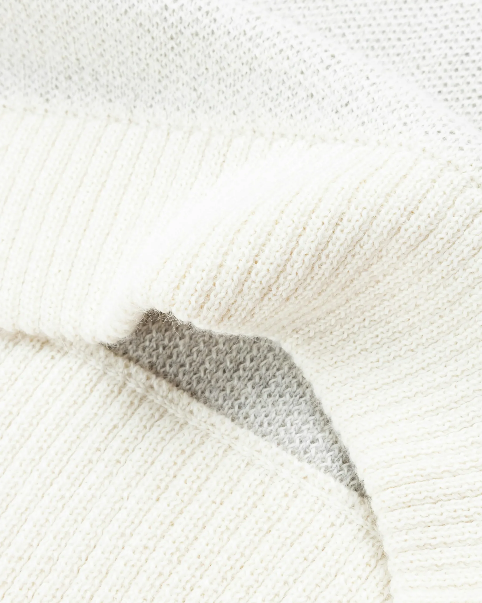 Fashion GmbH Alpaca Wool Blend Knit Jumper Off White/Grey offwhite/grey