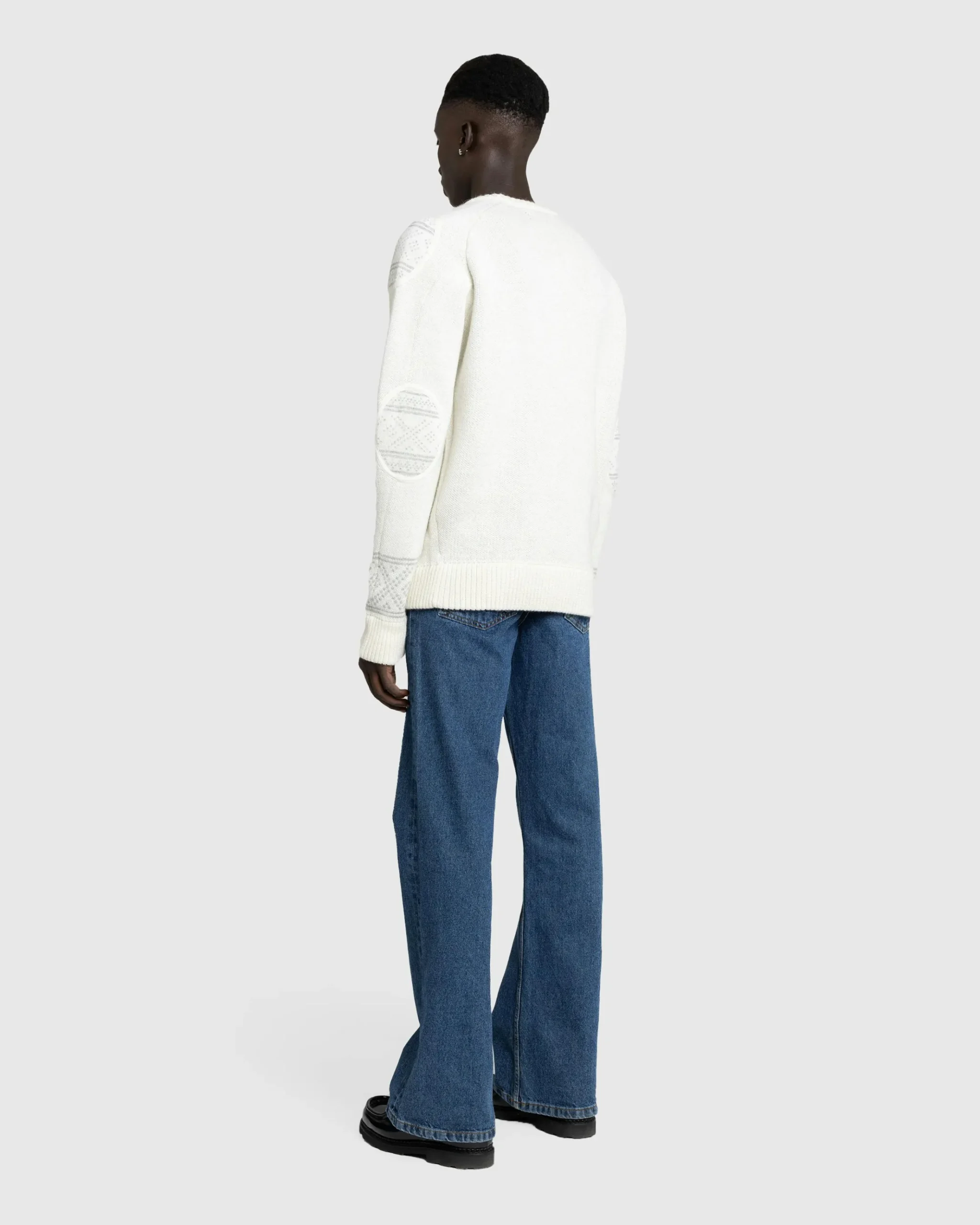Fashion GmbH Alpaca Wool Blend Knit Jumper Off White/Grey offwhite/grey