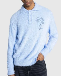 Best Rassvet ANGEL MOHAIR POLO KNIT LIGHT BLUE lightblue