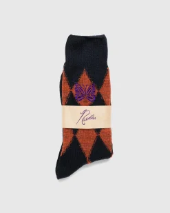 Sale Needles Argyle Merino Socks orange