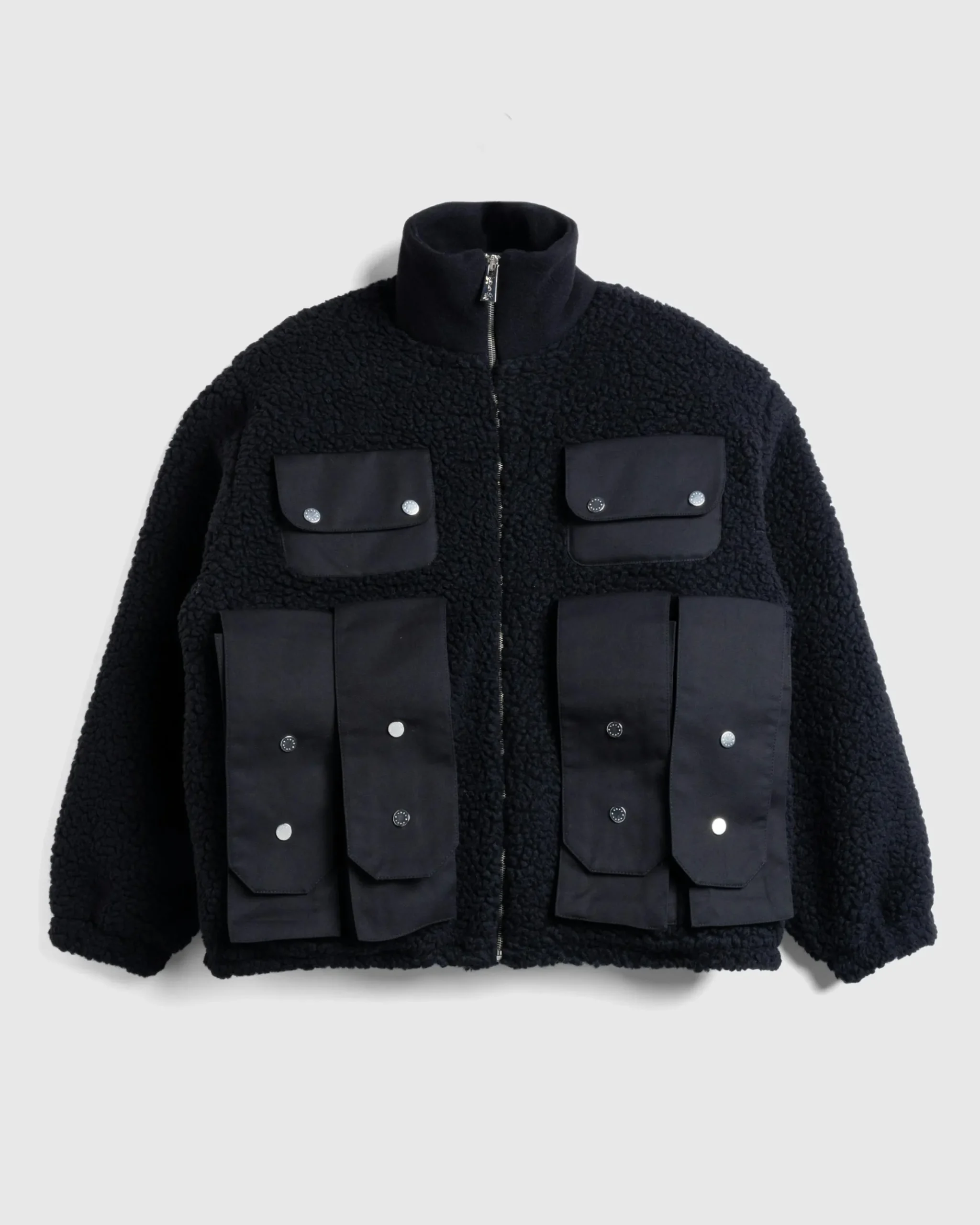 Hot GmbH Bernt Teddy Wool Twill Fleece Jacket black