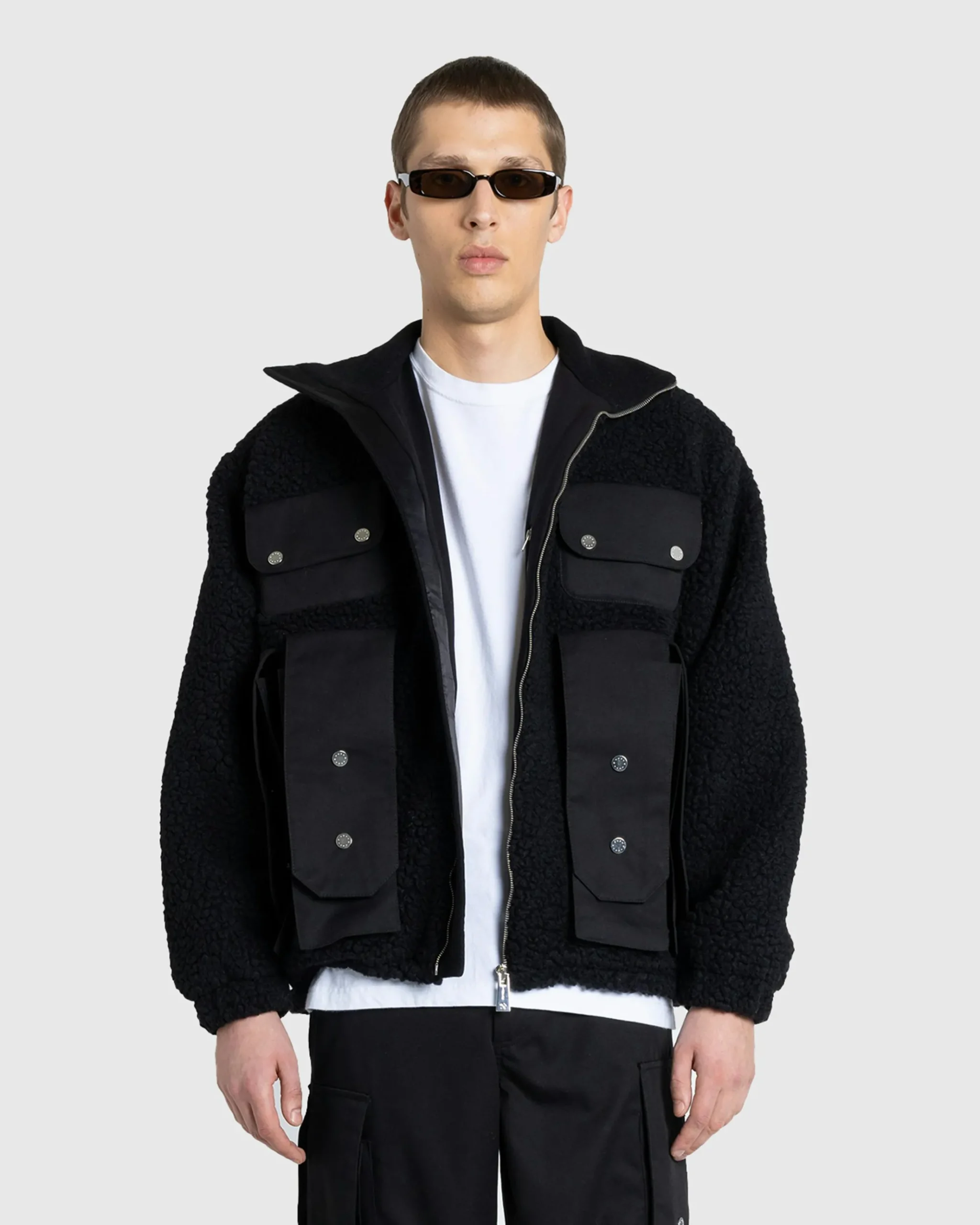 Hot GmbH Bernt Teddy Wool Twill Fleece Jacket black