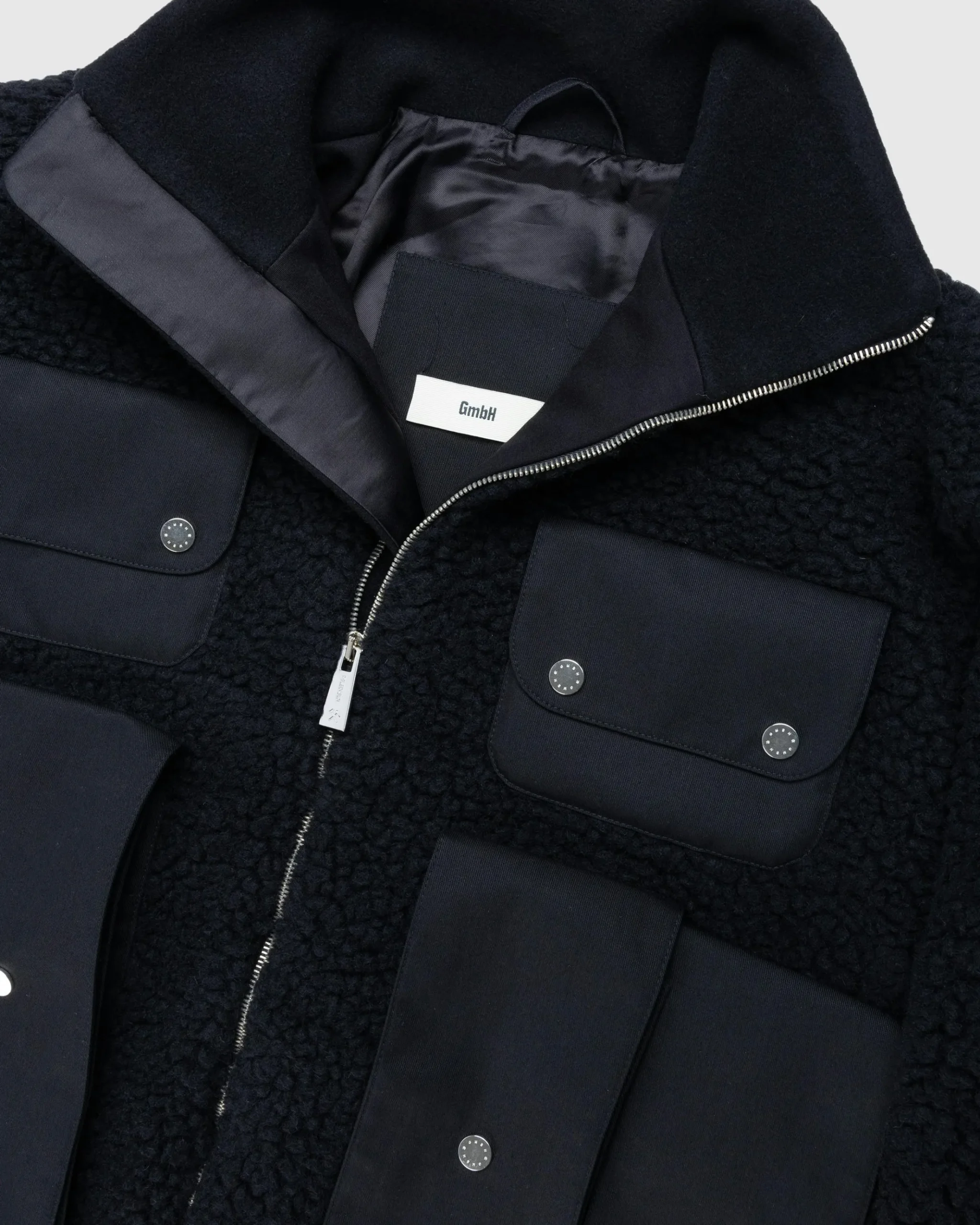 Hot GmbH Bernt Teddy Wool Twill Fleece Jacket black