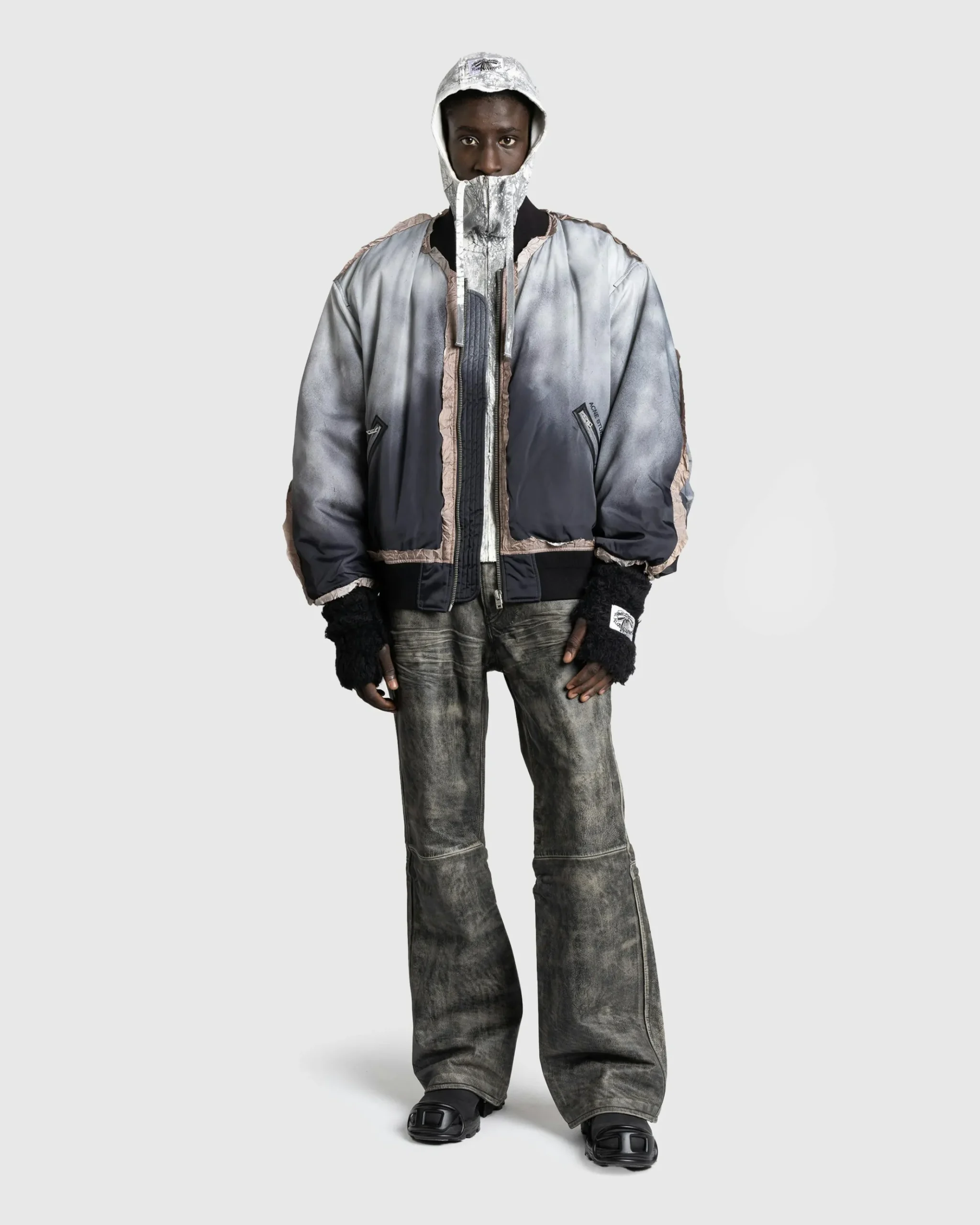 New Acne Studios Bomber Jacket Faded Black fadedblack
