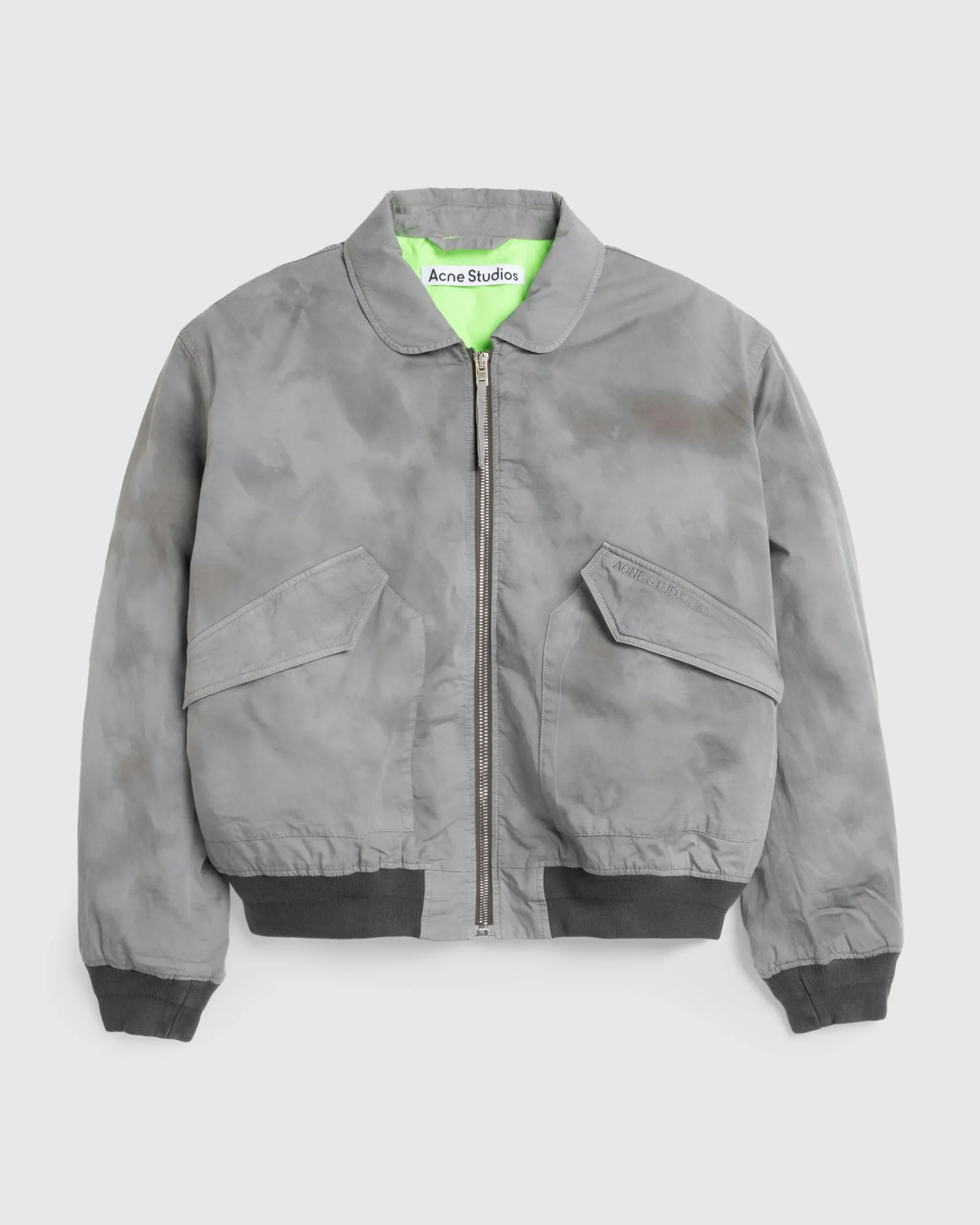 Shop Acne Studios Bomber Jacket Mid Grey midgrey