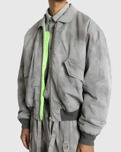 Shop Acne Studios Bomber Jacket Mid Grey midgrey