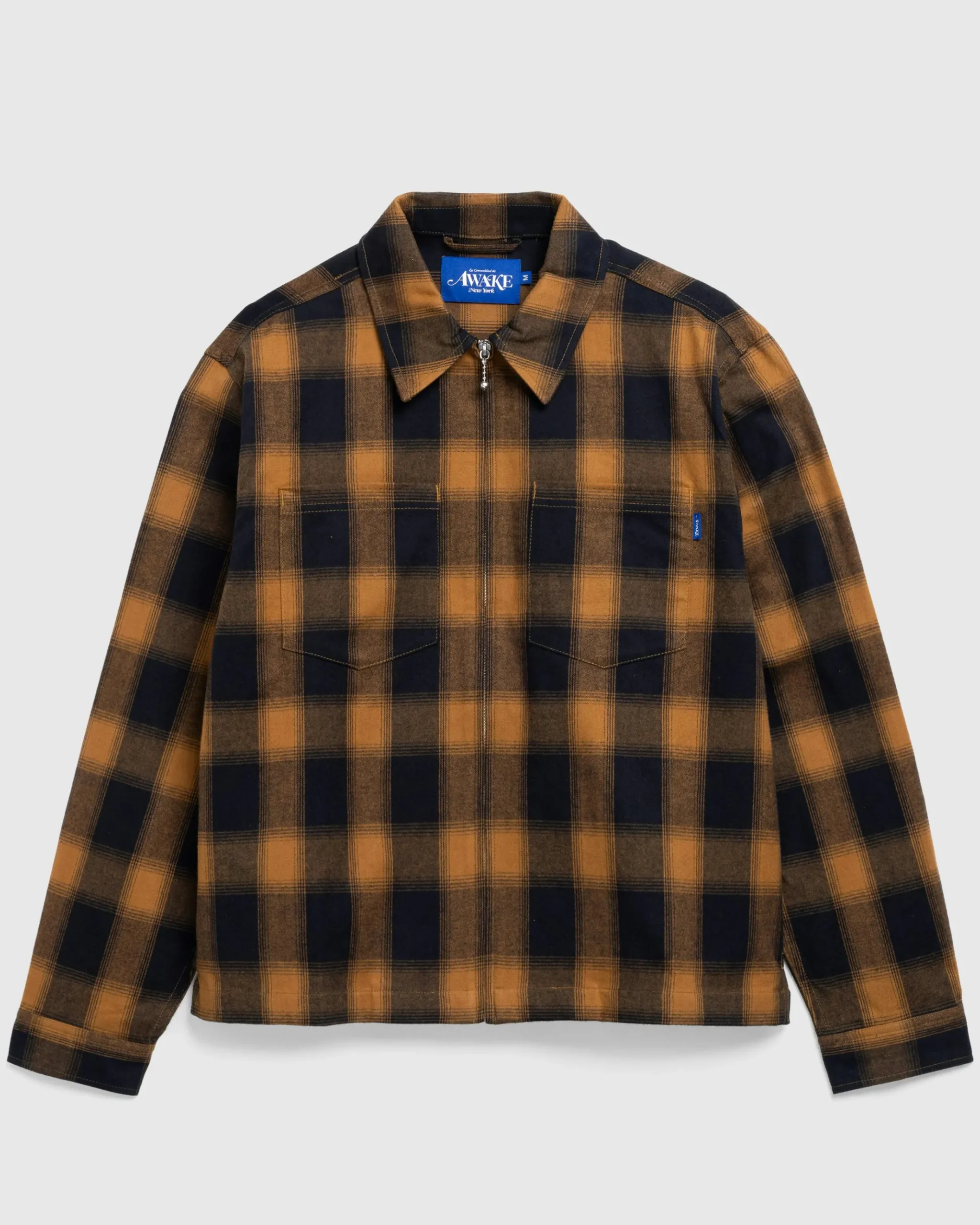 Outlet Awake NY Brushed Flannel Shirt Jacket Orange/Multi orangemulti