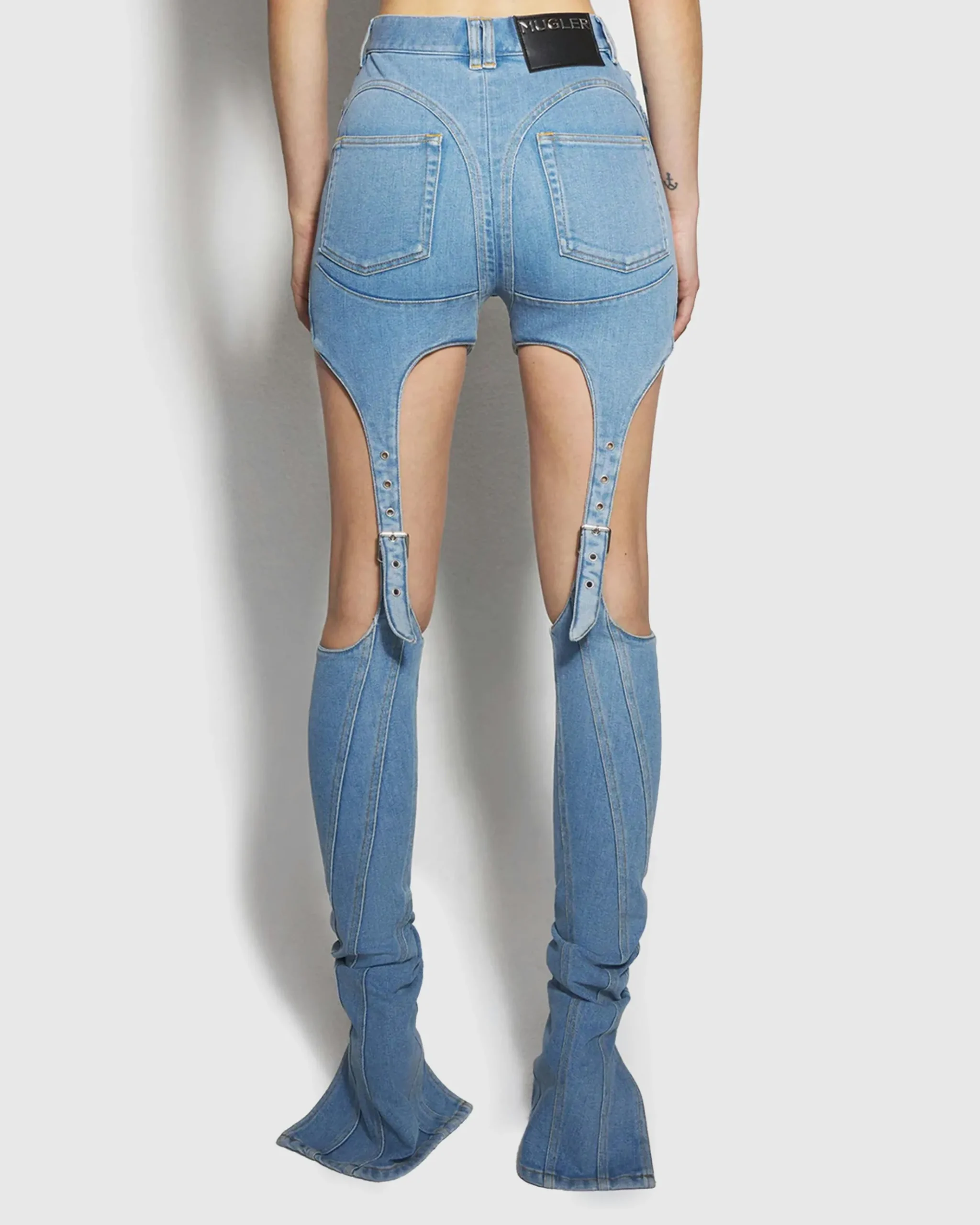 Flash Sale Mugler Buckled Chaps Skinny Jeans Tokyo Blue tokyoblue