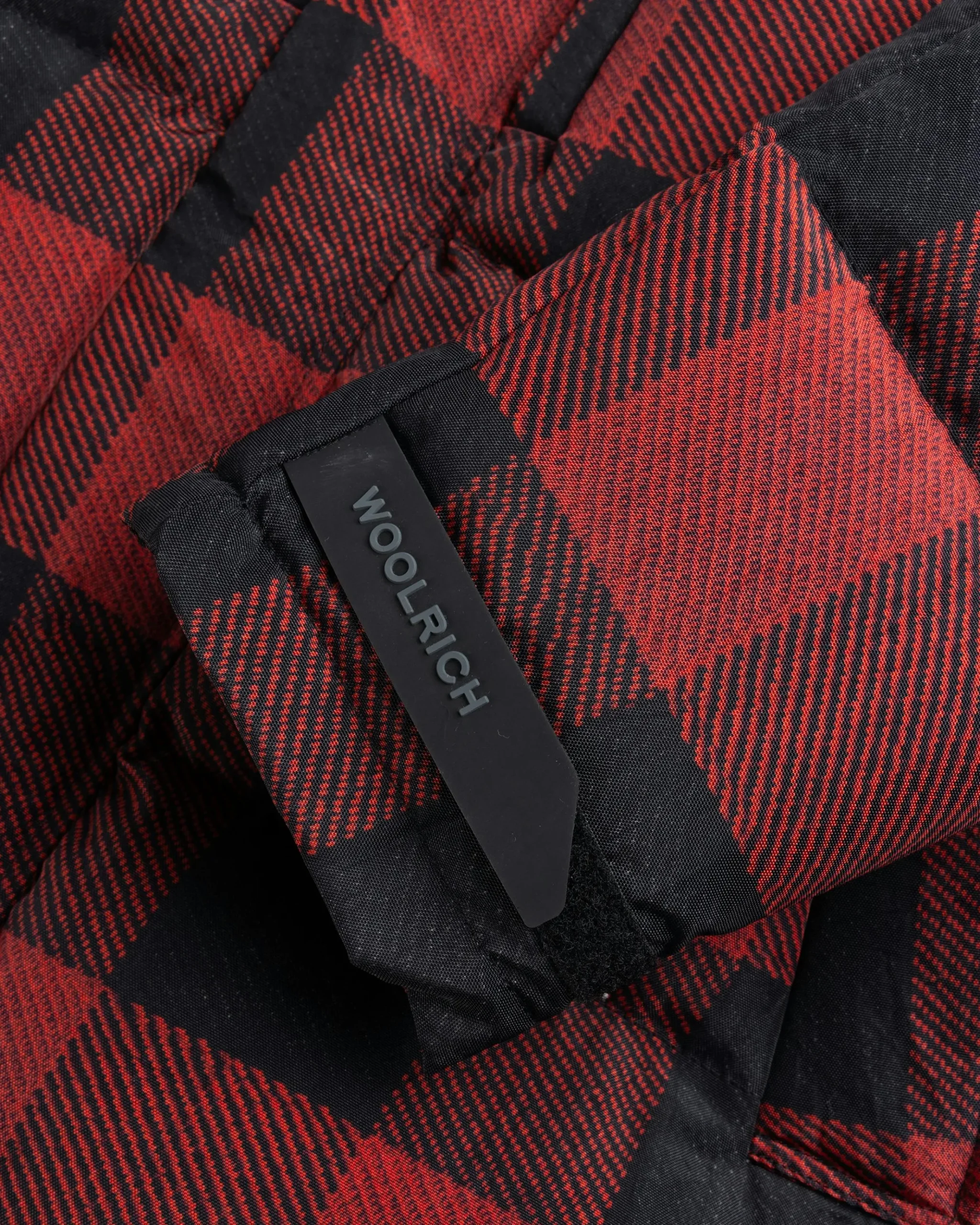 New Woolrich Black Label Buffalo Check Long Parka Red/Black redblack