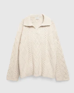 Online Guess USA Cable Knit Sweater Pearl White Multi pwmu