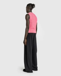 Cheap Acne Studios Cable Wool Sleeveless Jumper Tango Pink tangopink