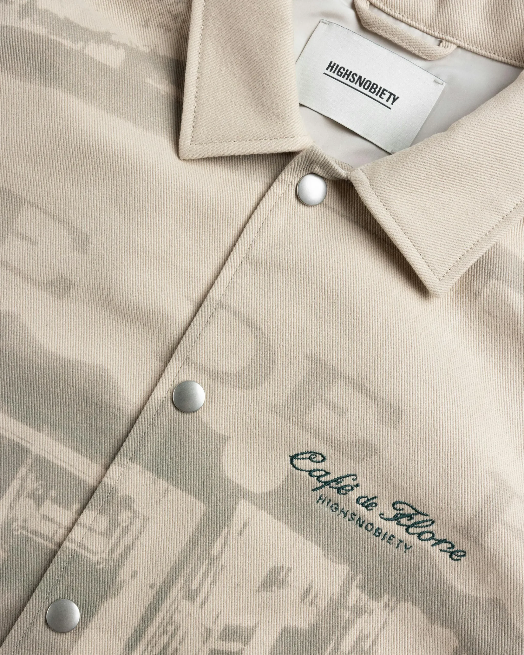Hot Café de Flore Café Jacket Beige printed
