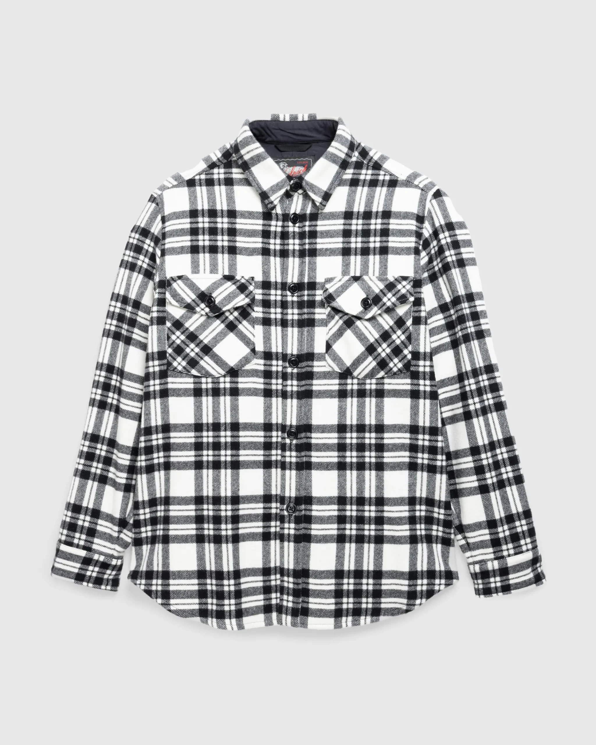 Discount Woolrich Black Label Cashmere Shirt Jacket Black/White blackwhite