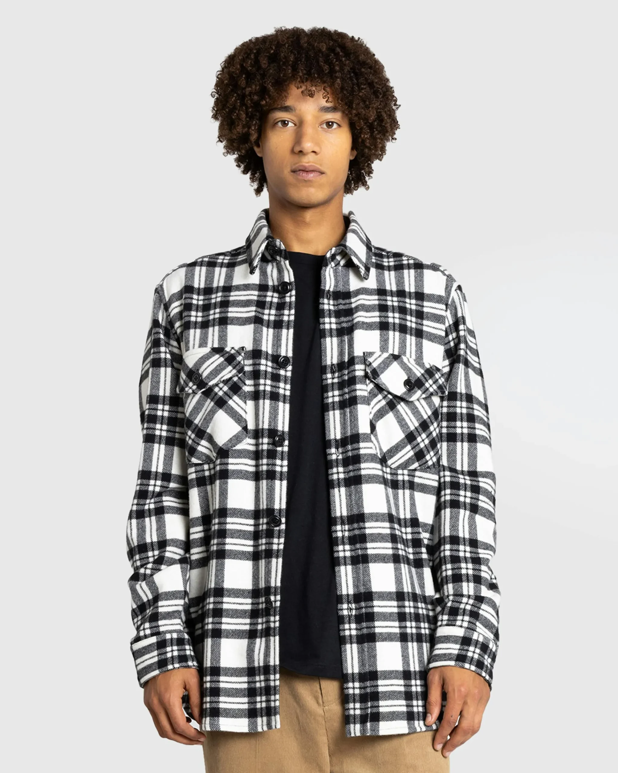 Discount Woolrich Black Label Cashmere Shirt Jacket Black/White blackwhite