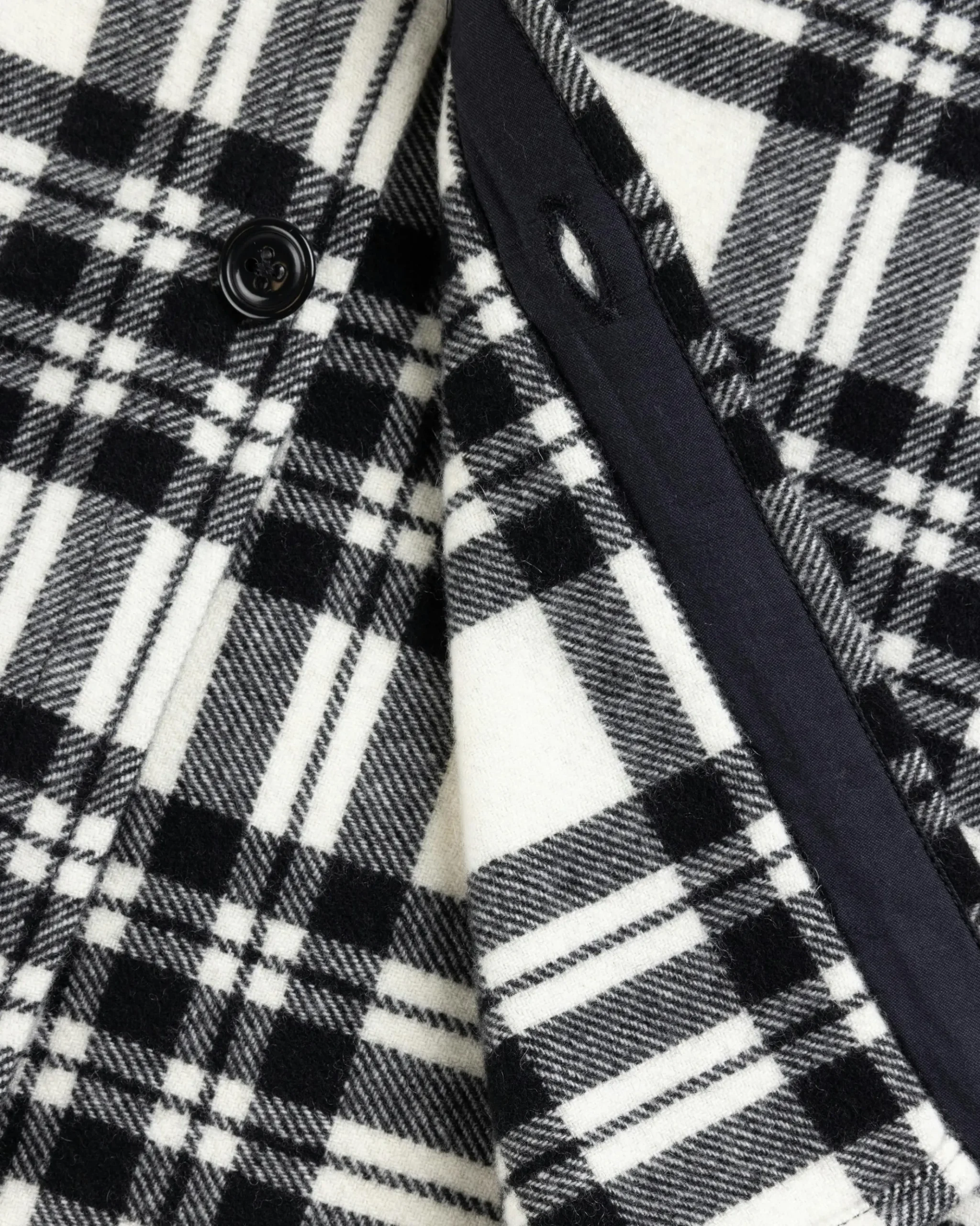 Discount Woolrich Black Label Cashmere Shirt Jacket Black/White blackwhite