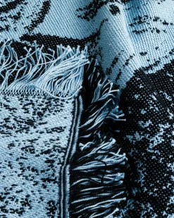 Best Sale Carhartt WIP Chrysanthemum Woven Blanket Misty Sky/Black