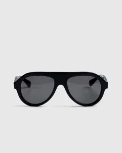 Hot Bottega Veneta Classic Aviator Sunglasses Black/Grey black-black-grey