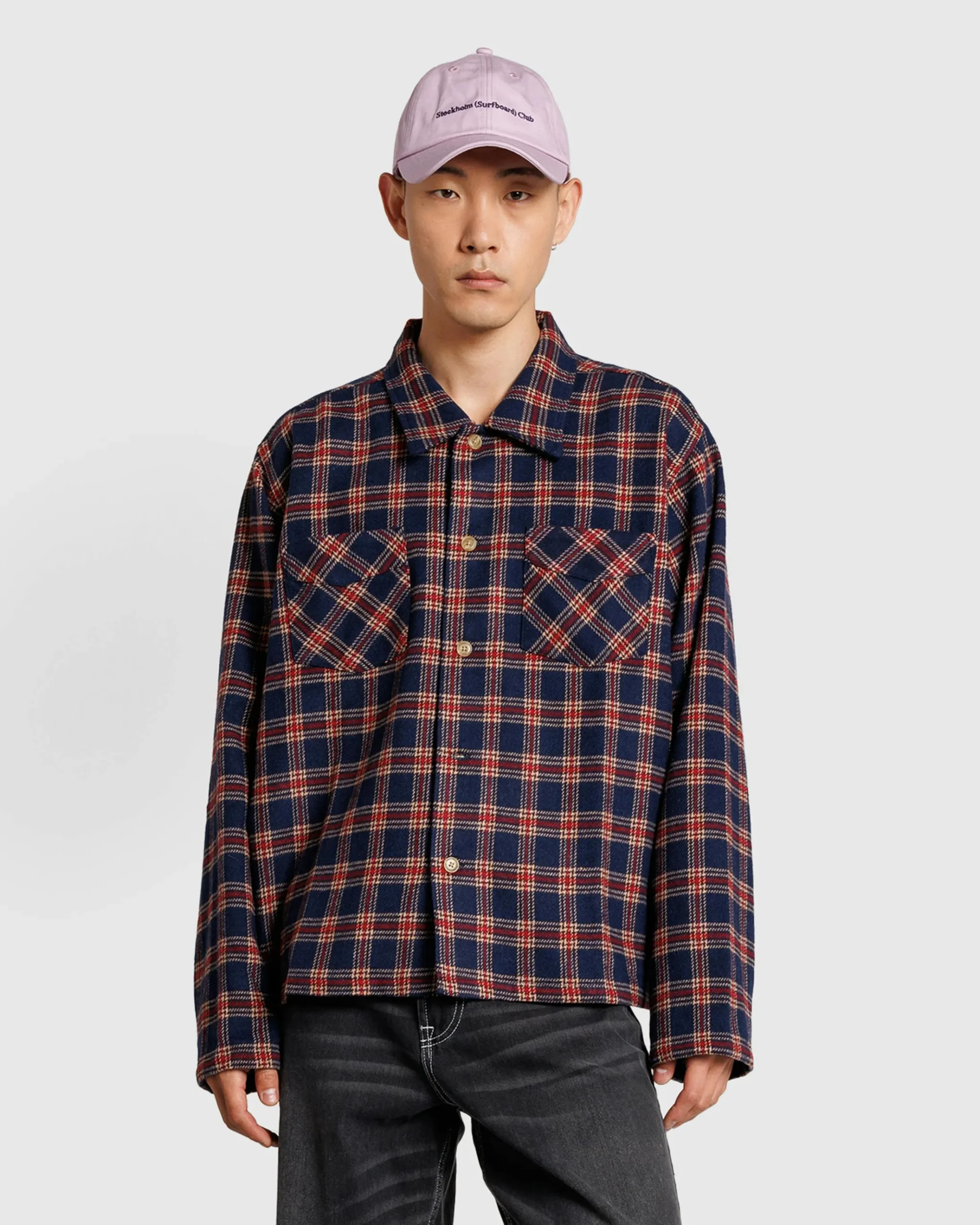 Online Stockholm Surfboard Club Club Overshirt Red Blue Check redbluecheck