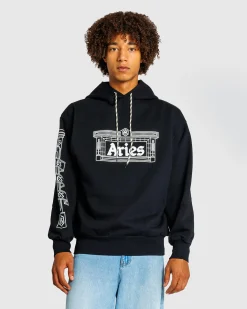 Shop Aries Column Hoodie black