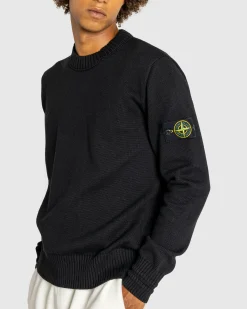 Discount Stone Island Compass Logo Badge Sweater black