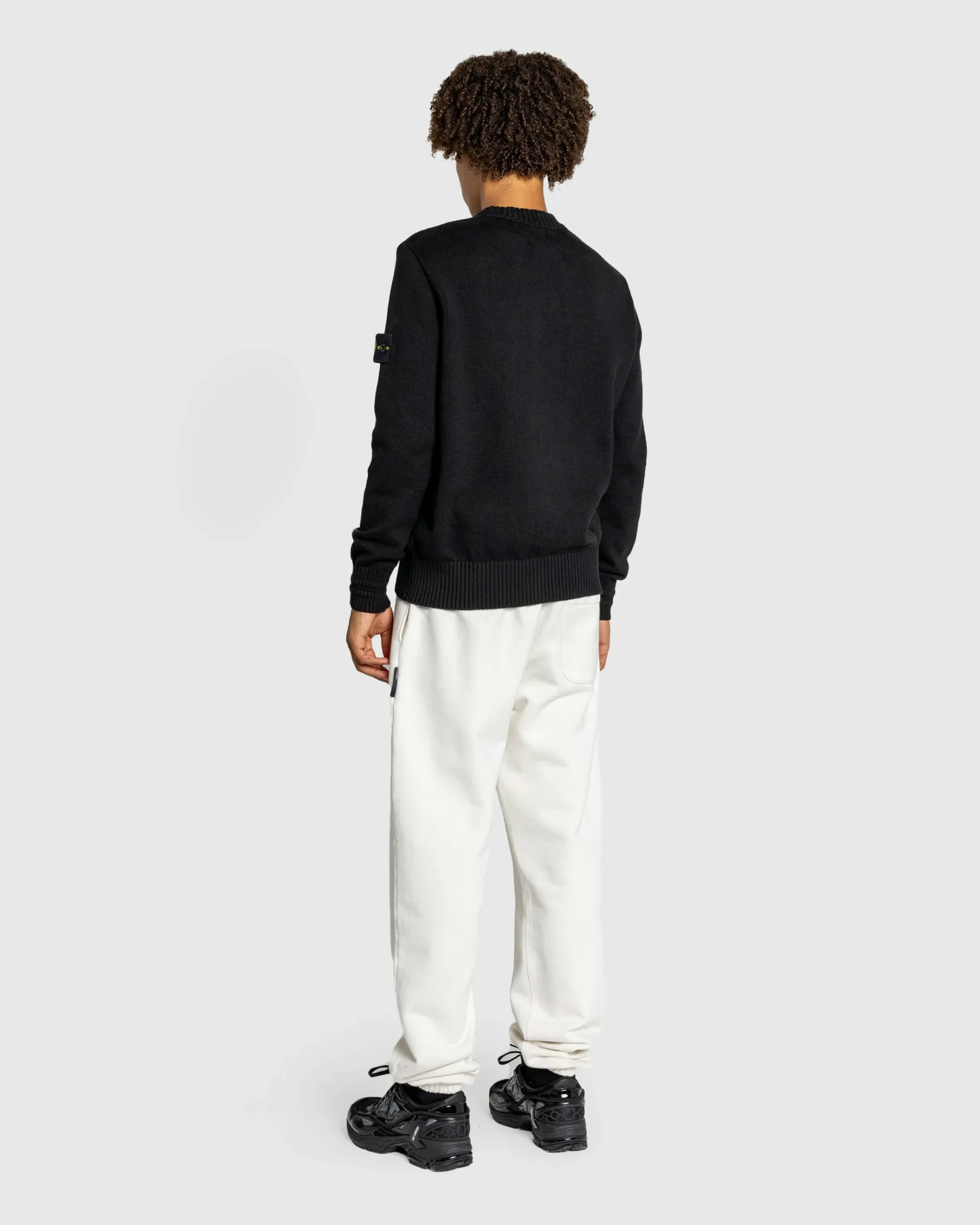 Discount Stone Island Compass Logo Badge Sweater black