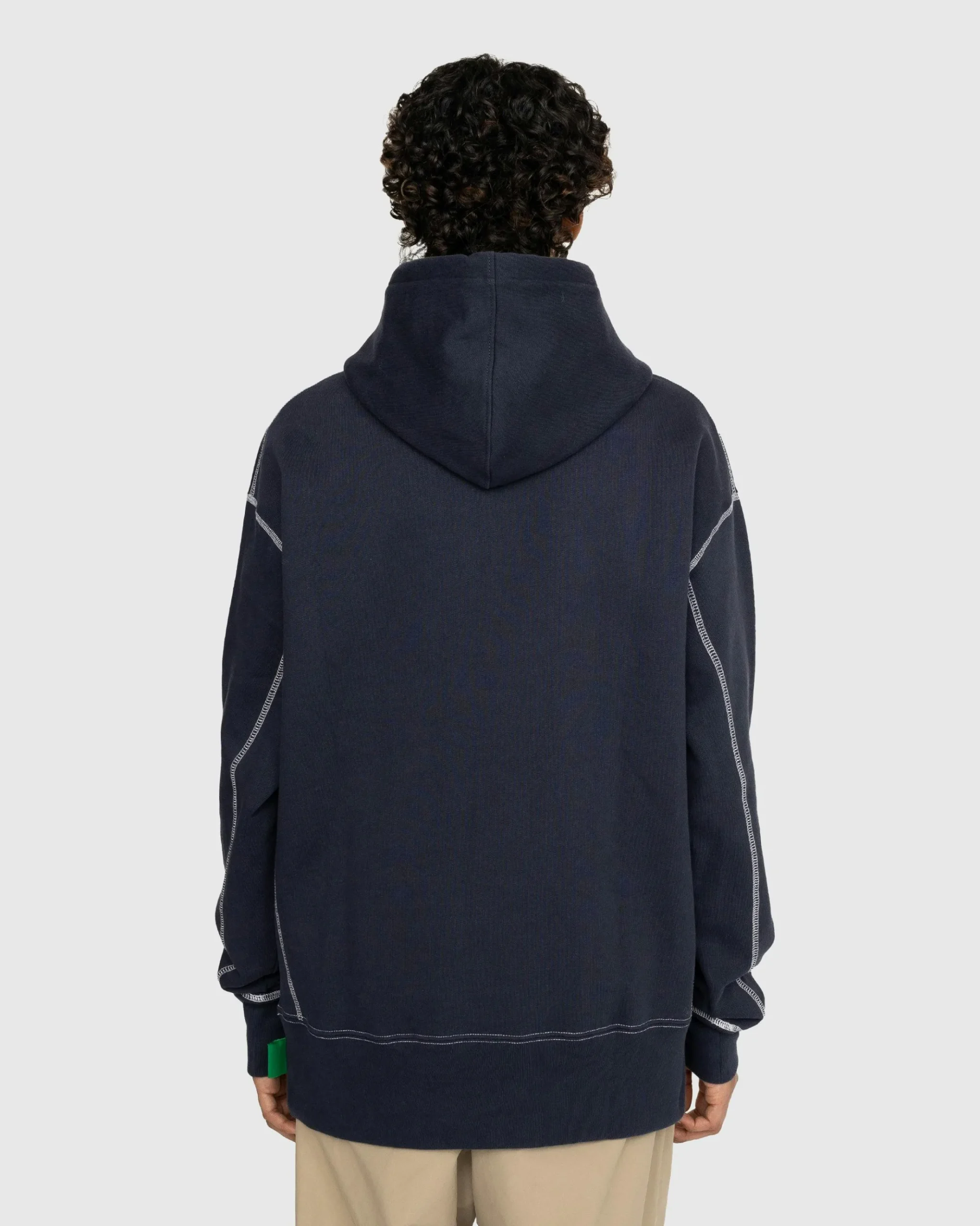 Outlet Highsnobiety Contrast Stitch Fleece Hoodie navy