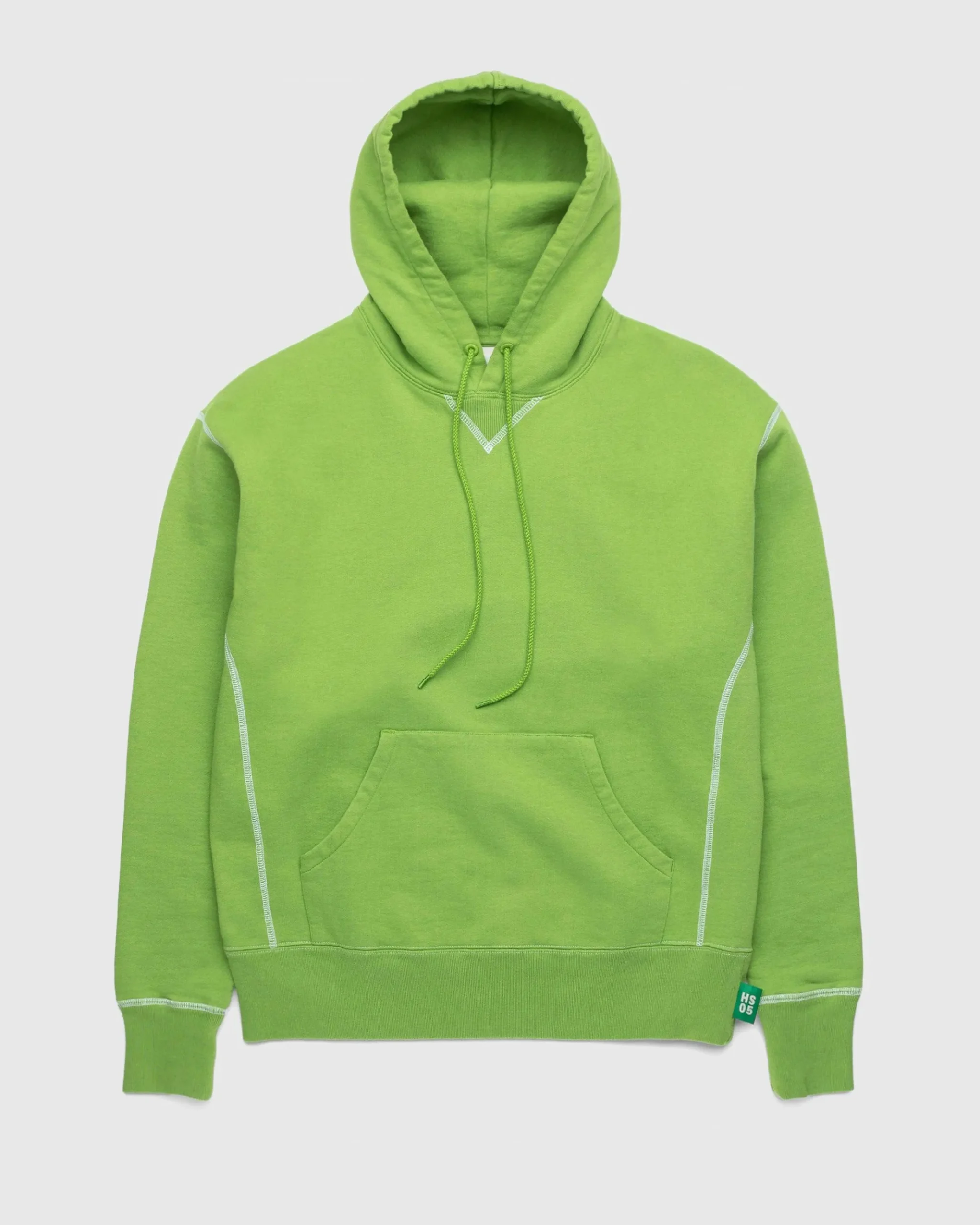 New Highsnobiety Contrast Stitch Fleece Hoodie green
