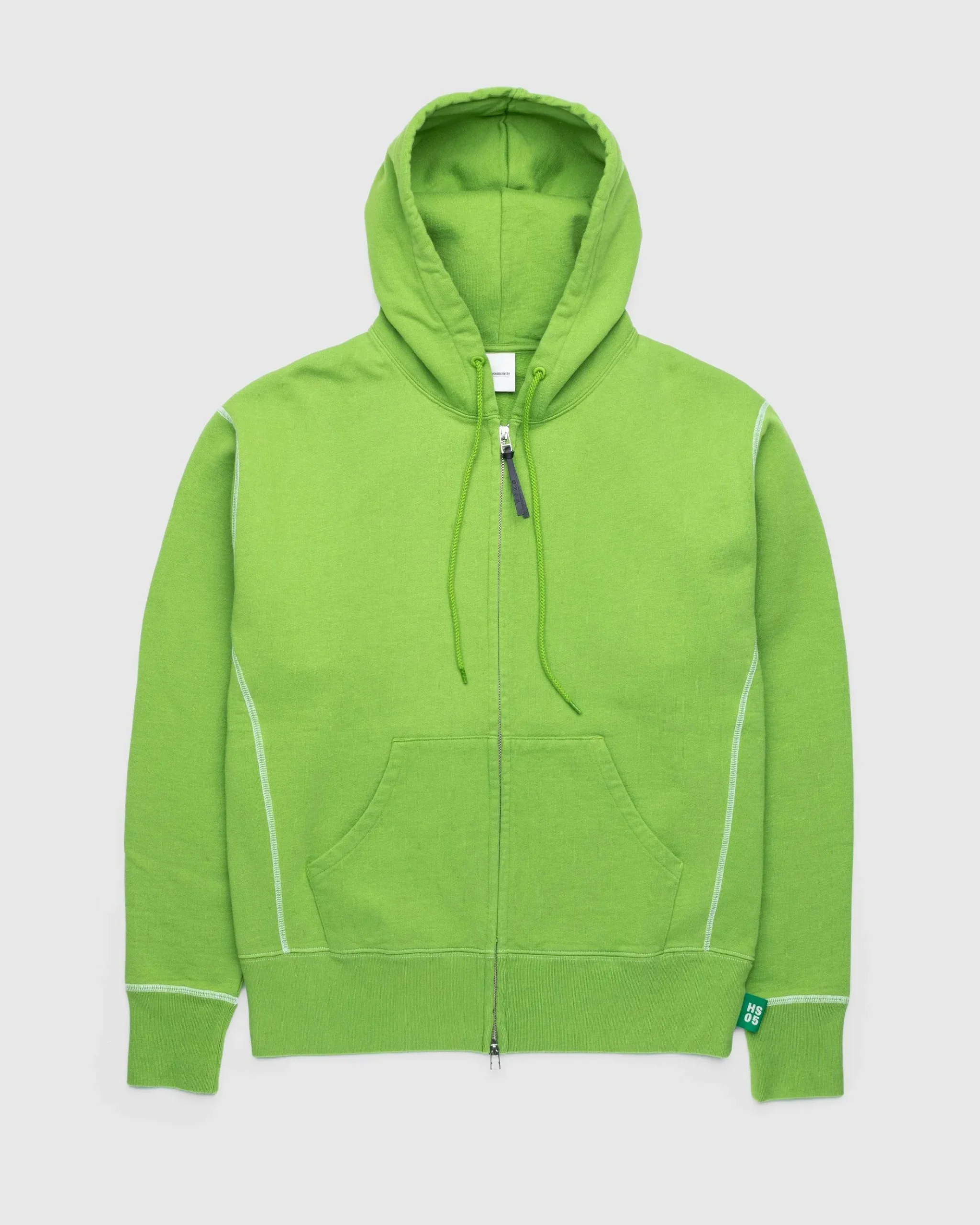 Best Sale Highsnobiety Contrast Stitch Zip Fleece Hoodie green