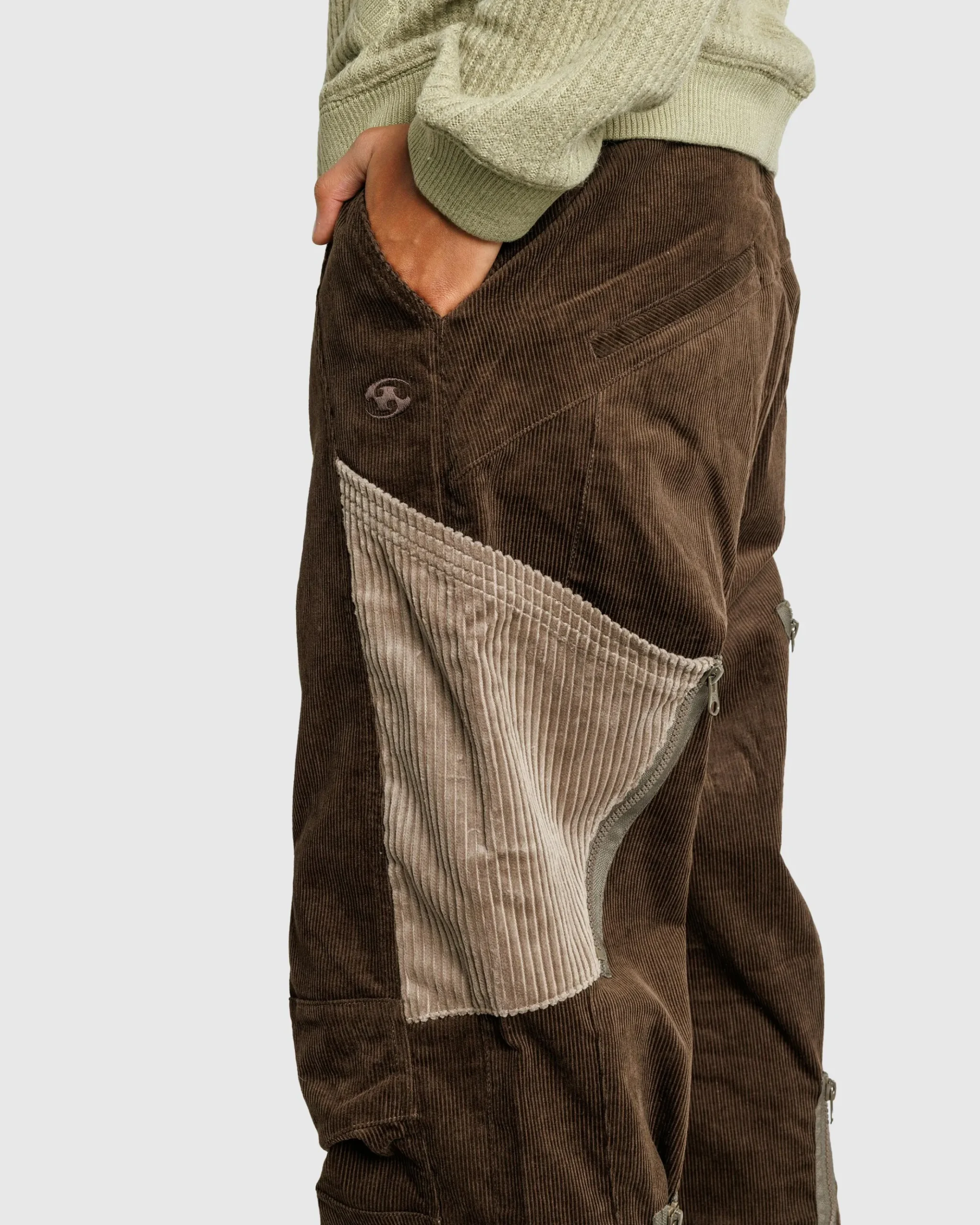 Fashion San San Gear Corduroy Pocket Pants brown