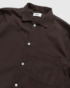 Hot Tekla Cotton Poplin Pyjamas Shirt coffee