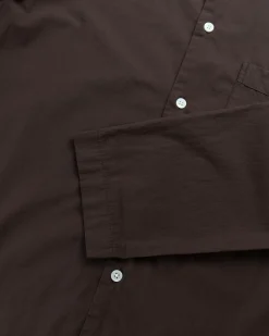 Hot Tekla Cotton Poplin Pyjamas Shirt coffee