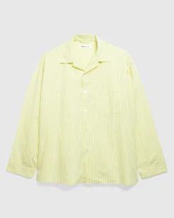 Best Sale Tekla Cotton Poplin Pyjamas Shirt Light Moss Stripes lightmossstripes