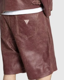 Best Sale Guess USA Crackle Leather Shorts Petite Syrah Multi f5f7