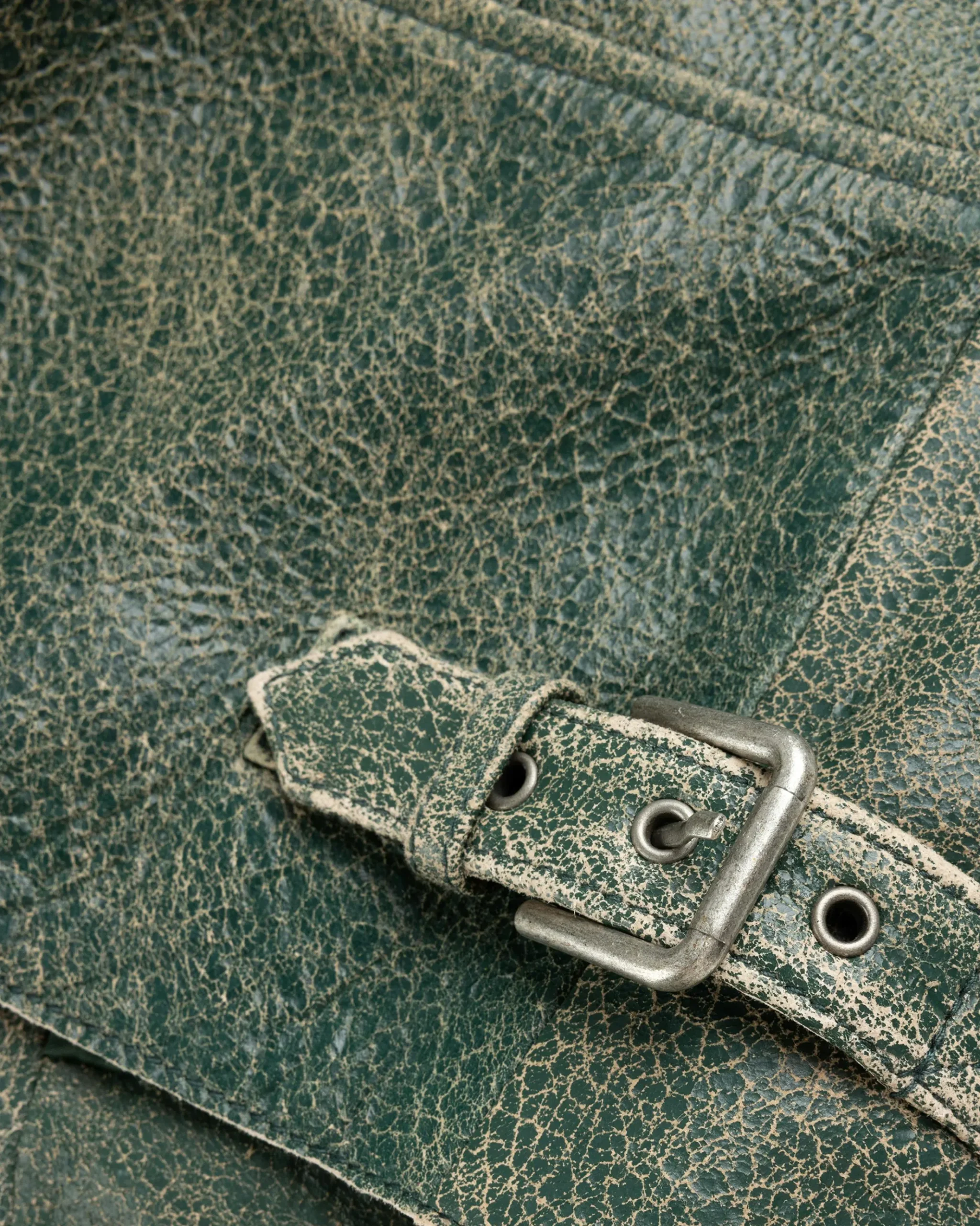 Hot Guess USA Crackled Leather Jacket Castle Multi green