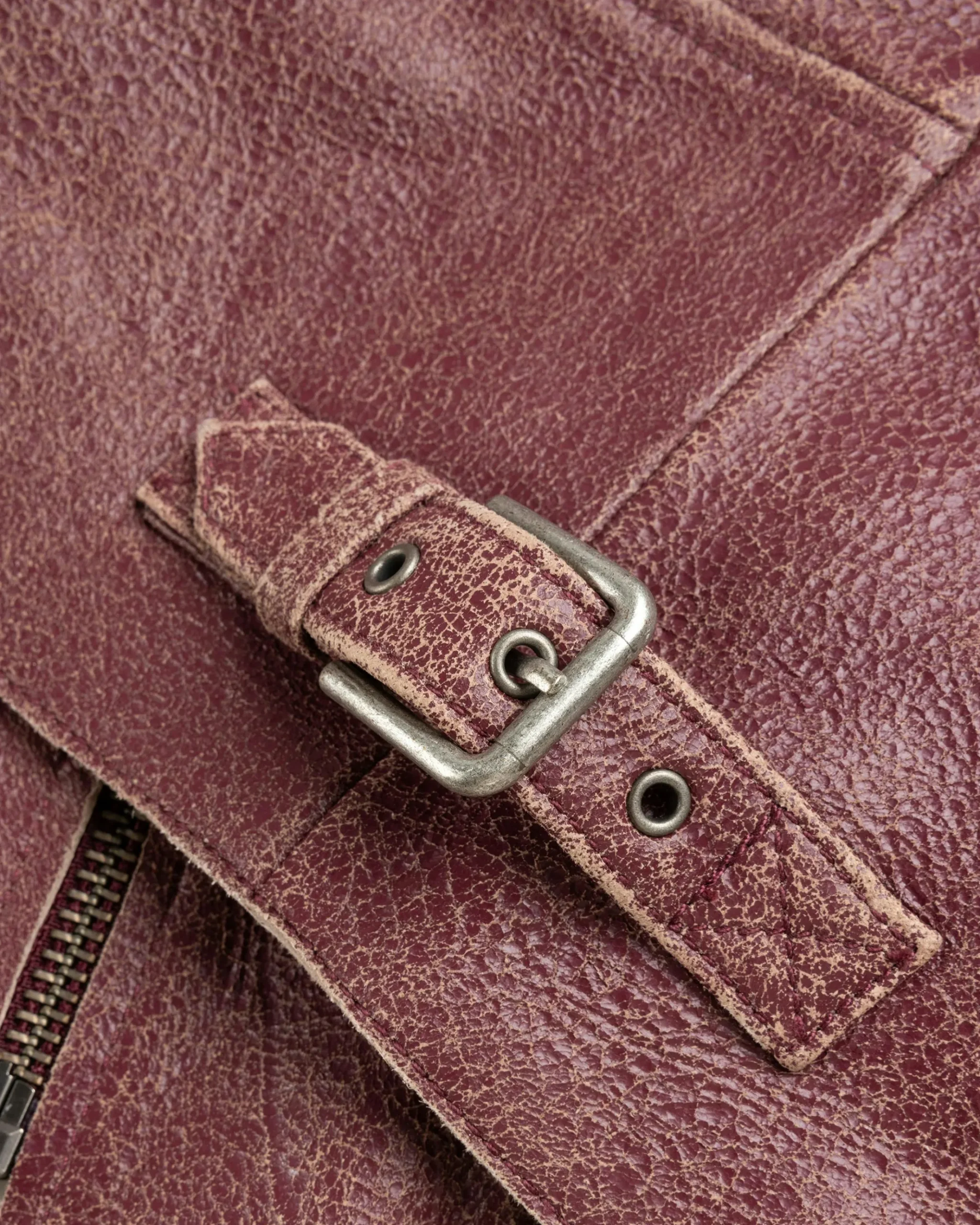 Fashion Guess USA Crackled Leather Jacket Petite Syrah Multi red