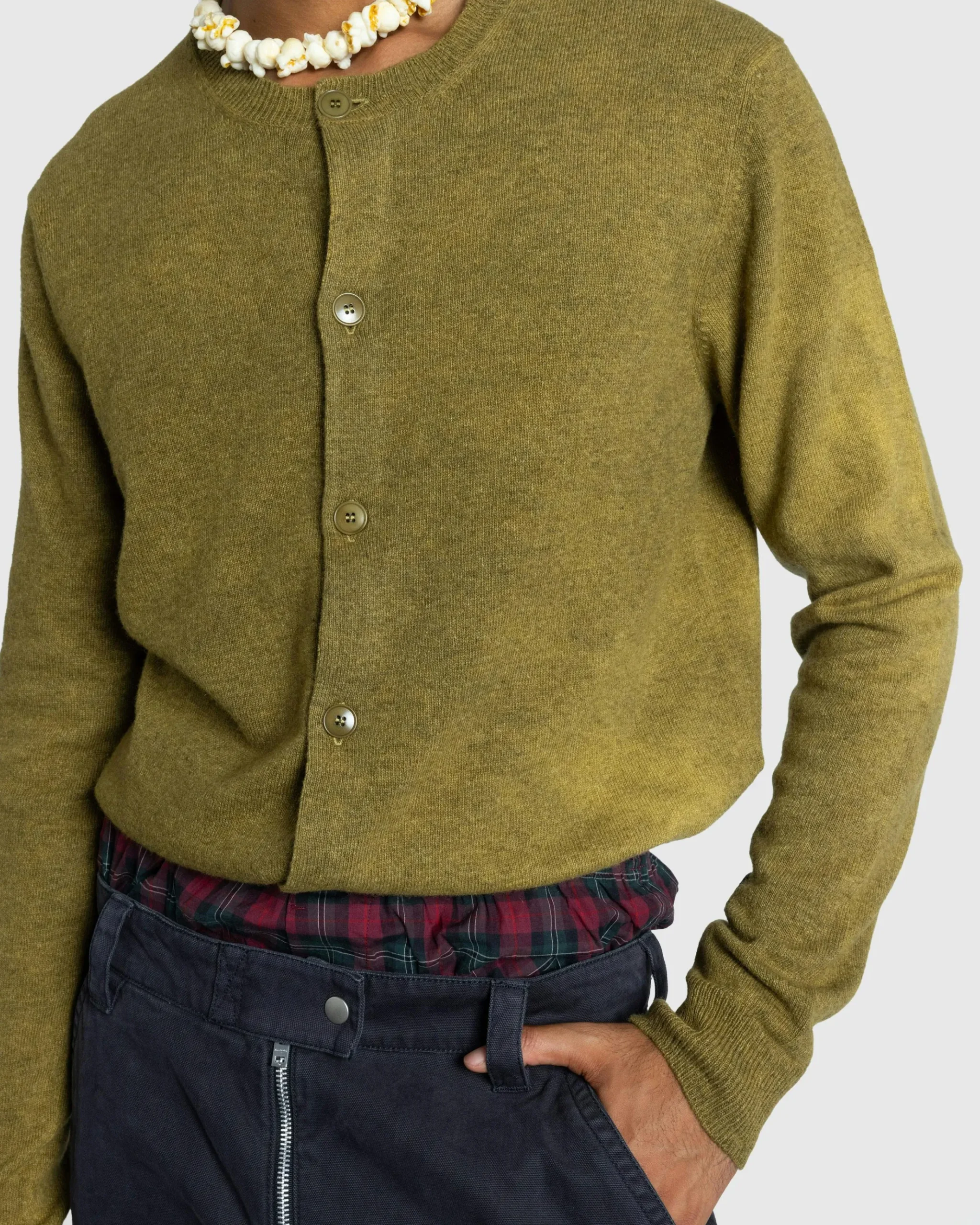 New Acne Studios Crew Neck Cardigan Golden Brown goldenbrown