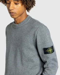 Shop Stone Island Crewneck Sweater Melange Grey melangegrey