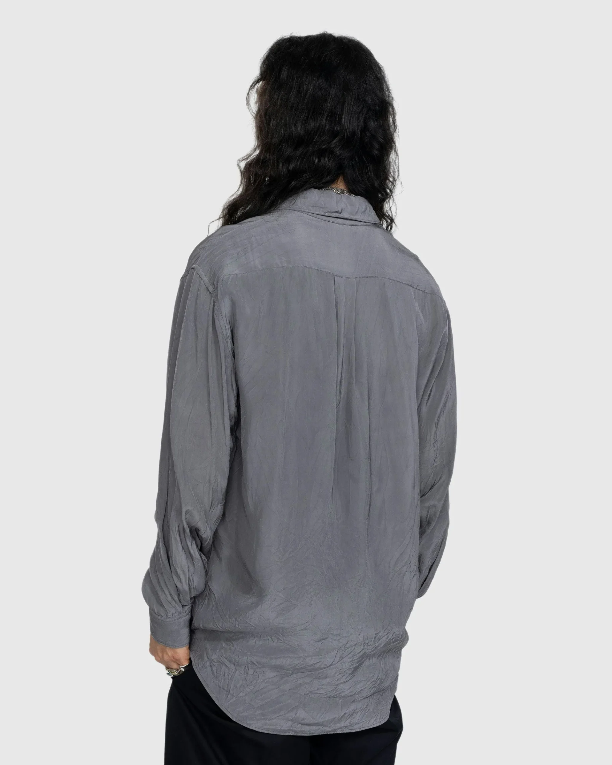 Cheap Lemaire Crinkled Longsleeve Shirt aluminum