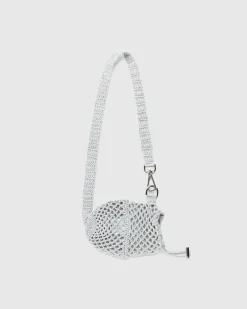 Best SSU Crochet Mesh Crossbody Bag Ice Grey icegrey