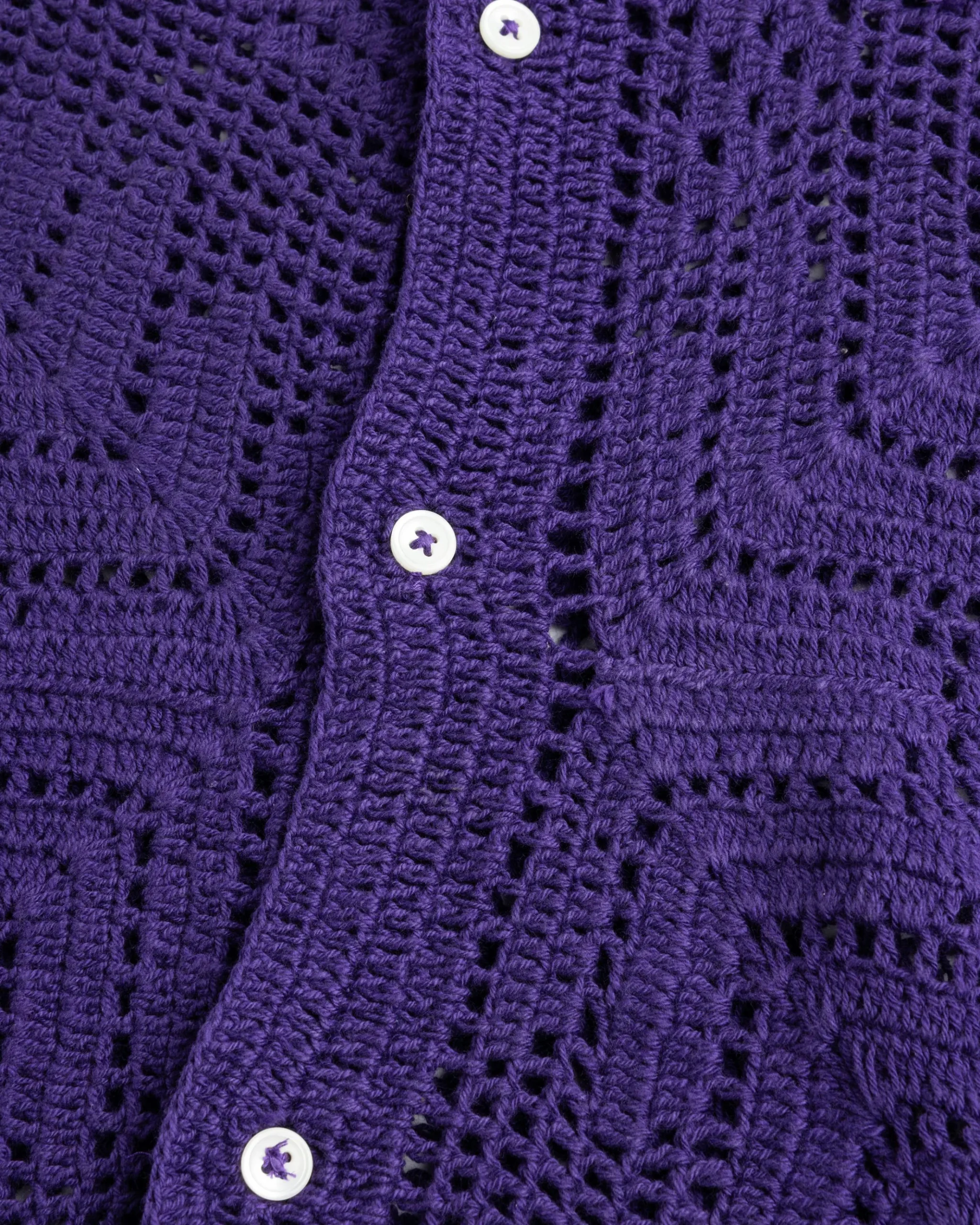 Discount Bode Crochet Overshirt purple