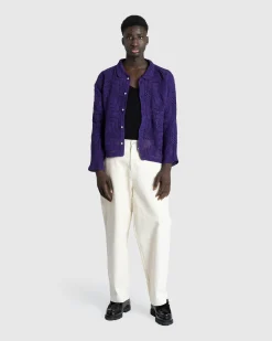 Discount Bode Crochet Overshirt purple
