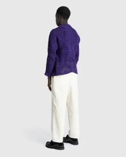 Discount Bode Crochet Overshirt purple