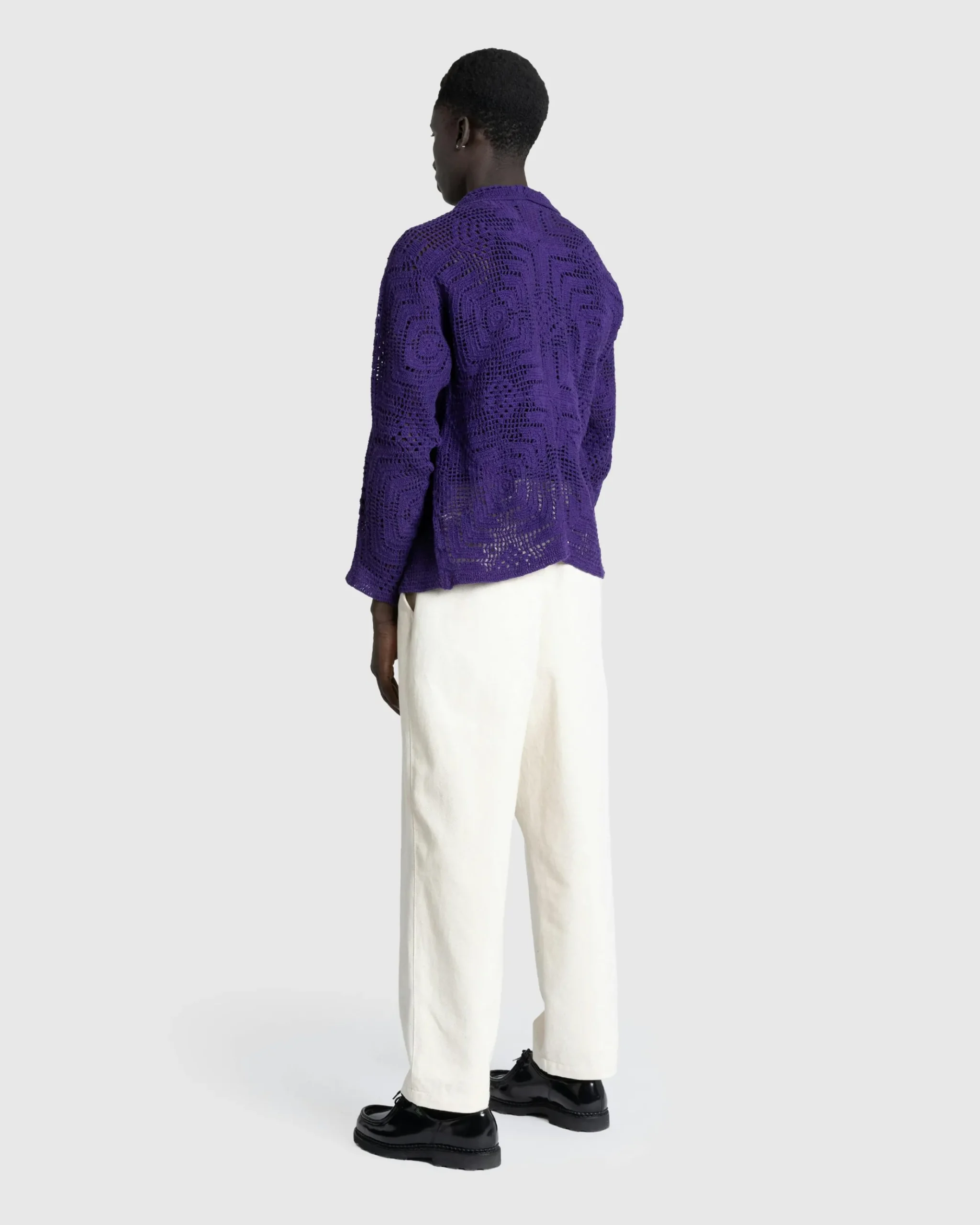 Discount Bode Crochet Overshirt purple