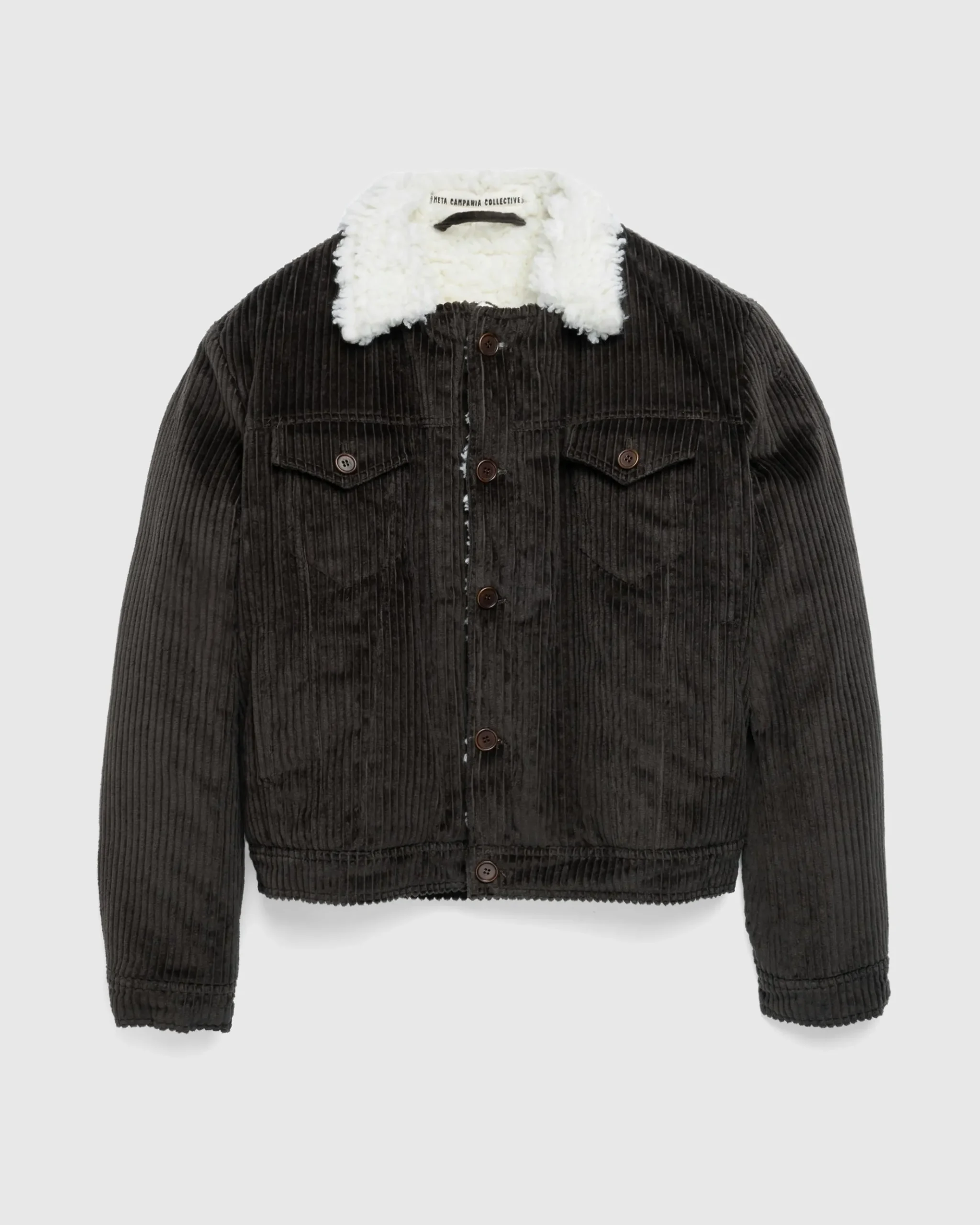 New Meta Campania Collective Dayton Corduroy Trucker Jacket Dark Chocolate Brown darkchocolatebrown