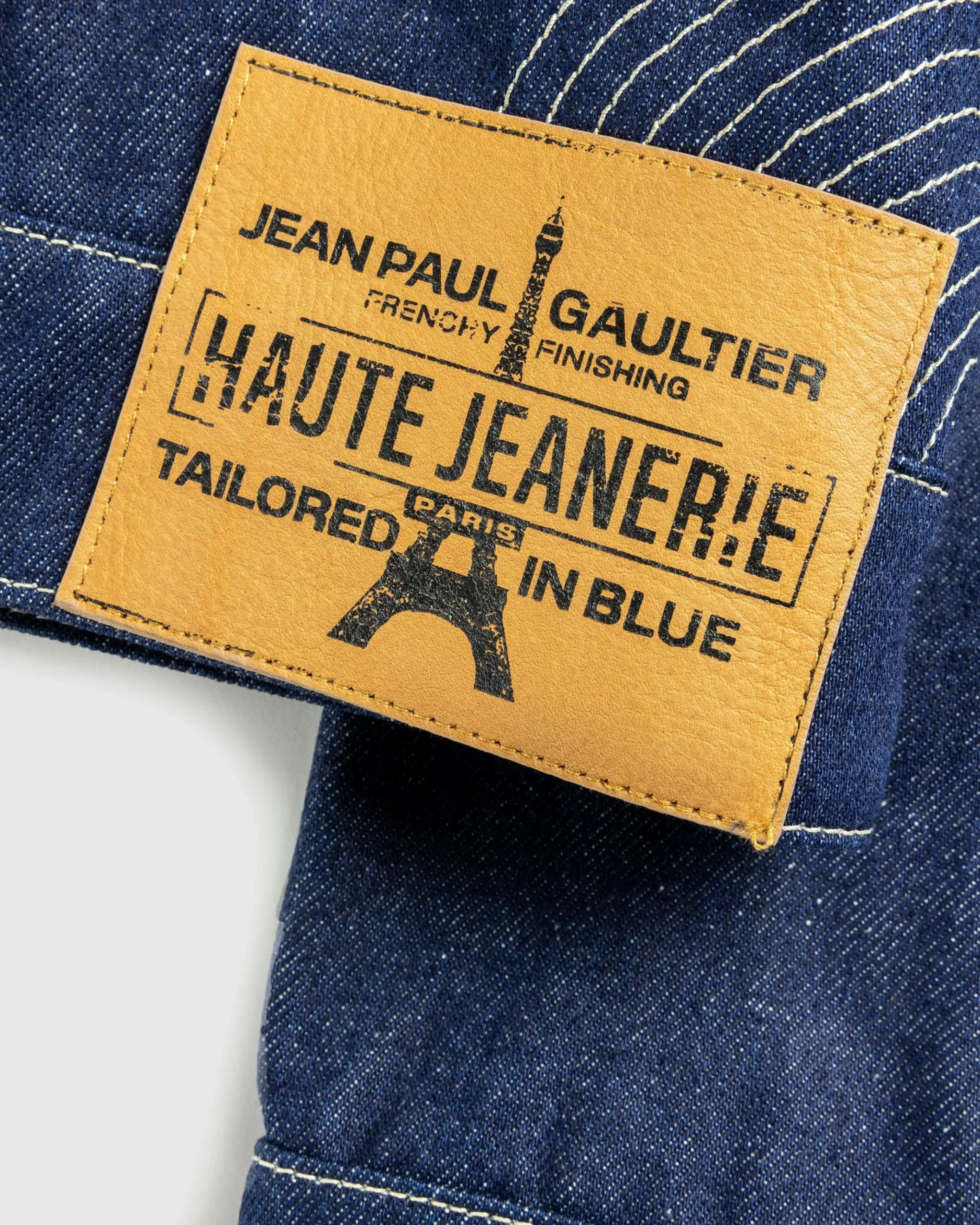 Flash Sale Jean Paul Gaultier Denim Jacket With Contrast Topstitching Madonna Inspired indigo/tabac