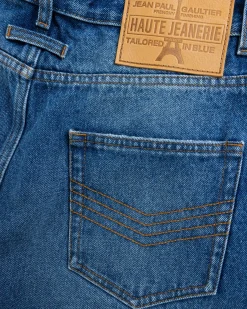 Discount Jean Paul Gaultier Denim Jean With One Leg Buttons Detail Vintage Blue vintageblue